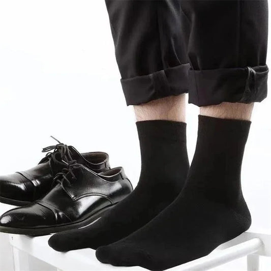 30Pairs/Lot Men's Socks Classic Black Business Mid-tube Socks Soft Breathable Deodorant Antibacterial Casual Men's Socks EU38-45